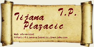 Tijana Plazačić vizit kartica